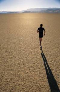 running on the desert