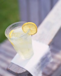 A refreshing glass of lemon water