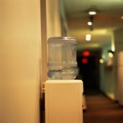 Office water cooler with bottled water