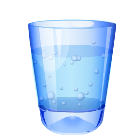 blue glass of water