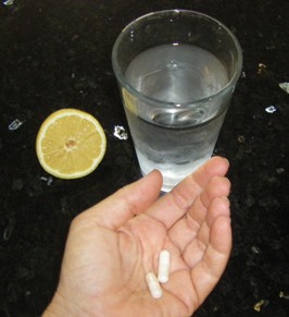 Taking medications with lemon water?